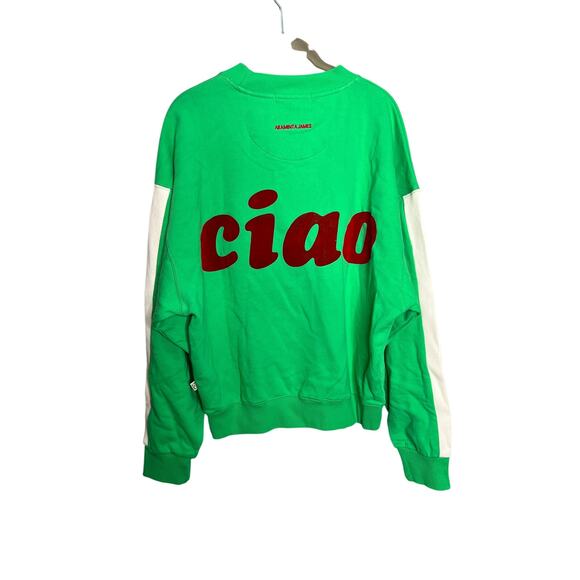 Anthropologie Teal and White Ciao Sweatshirt - Picture 7 of 7